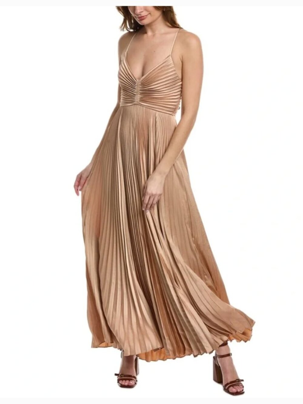 ALC Gemini Pleated Cut Out Midi Dress, size 4, NWT